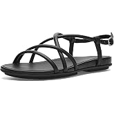 FitFlop Women's Gracie Leather Back-Strap Sandals | Elegant Strappy Flats with Dynamicush Cushioning, Arch Support &amp; Comfort