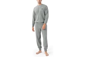 DAVID ARCHY Mens Pajamas Set Ultra-Soft Fleece Pajamas Warm Sleepwear Long Sleeve Lounge Set with Pockets