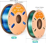 ERYONE Silk PLA Dual Color 1.75mm 250g Blue Green 3D Printer Filament view 6