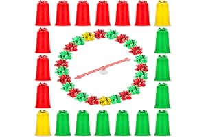 Sosation Christmas Party Games Spinner Wheel Christmas Roulette Raffle Game Set Include 38 Plastic Star Flower 20 Disposable Cups and 1 Pointer Spinner Wheel for Prizes Party Supplies