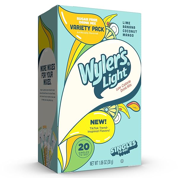 WYLER’S LIGHT SINGLES TO GO POWDER PACKETS, WATER...