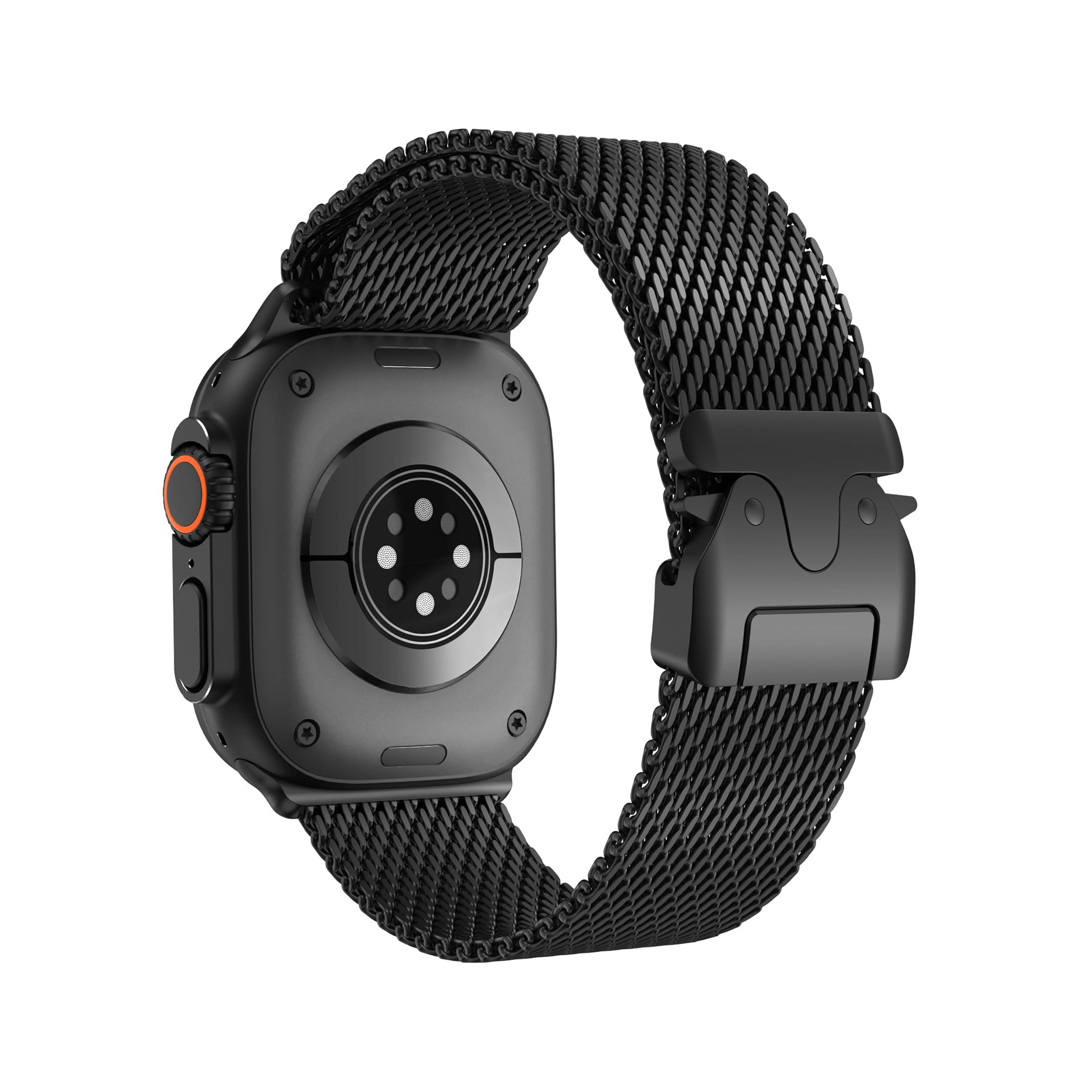 ELETTRONEO BM2 Straps for Apple Watch Band Milanese Ultra 3 2 49mm, Series 11 10 46mm, 9 8 7 45mm 41mm, SE 6 5 4 44mm 40mm, 3 2 1 42mm 38mm Men Women Strap iWatch, Titanium Silver