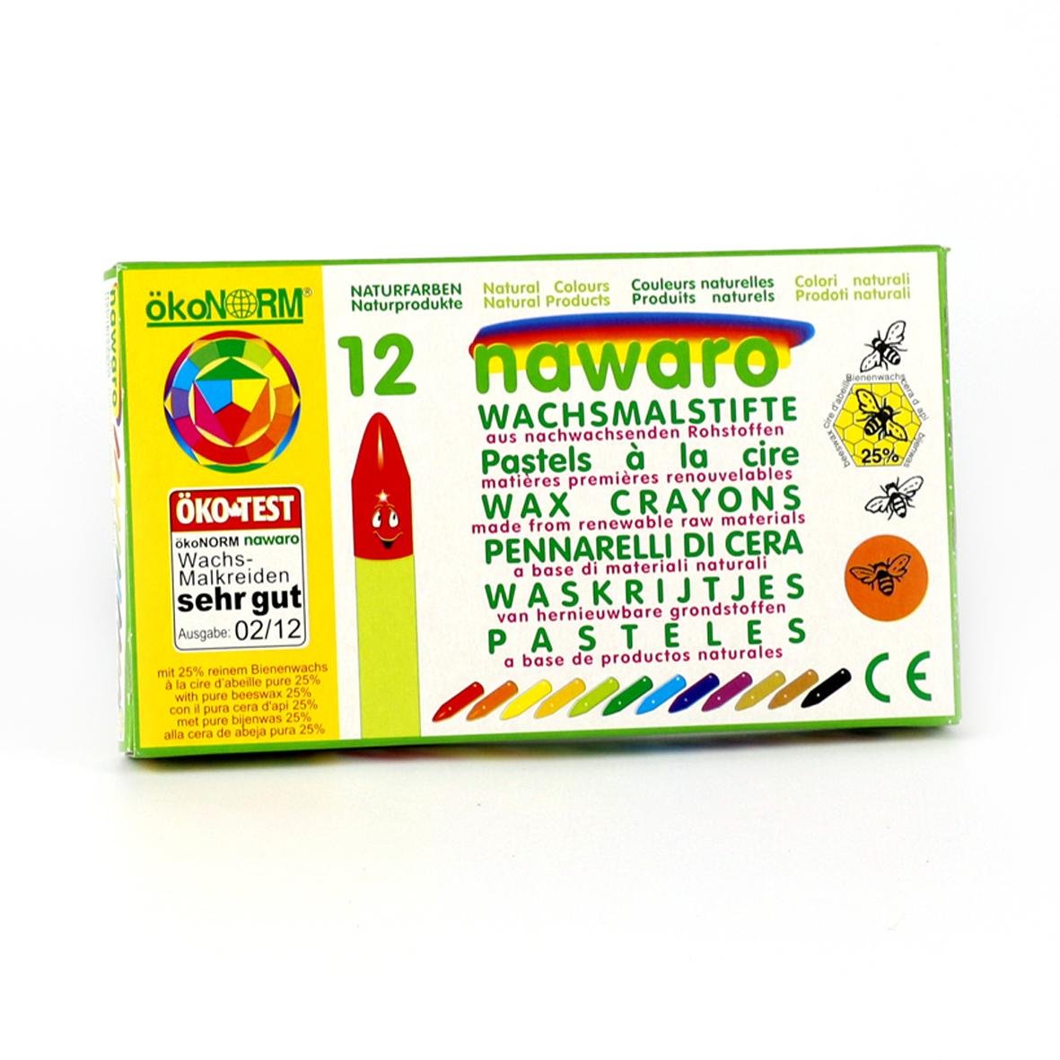 ökoNORM (Oekonorm) Nawaro Wax Crayons, 12 Colour Pack, Varied, One Size
