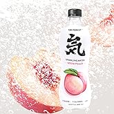 CHI FOREST Sparkling Water, White Peach Flavored Bubbly Sparling Water in Bottle, 0 Sugar and 0 Calories Carbonated Water, 16.2 Fl oz(480ml), Pack of 15