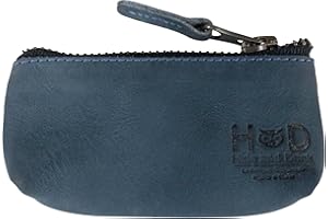 Hide & Drink, Leather Key Holder Pouch, Zippered Coin Bag, Money Purse, Earphone Holder, Charging Cable, Memory Cards Organizer, Vintage Style, Handmade Includes 101 Year Warranty