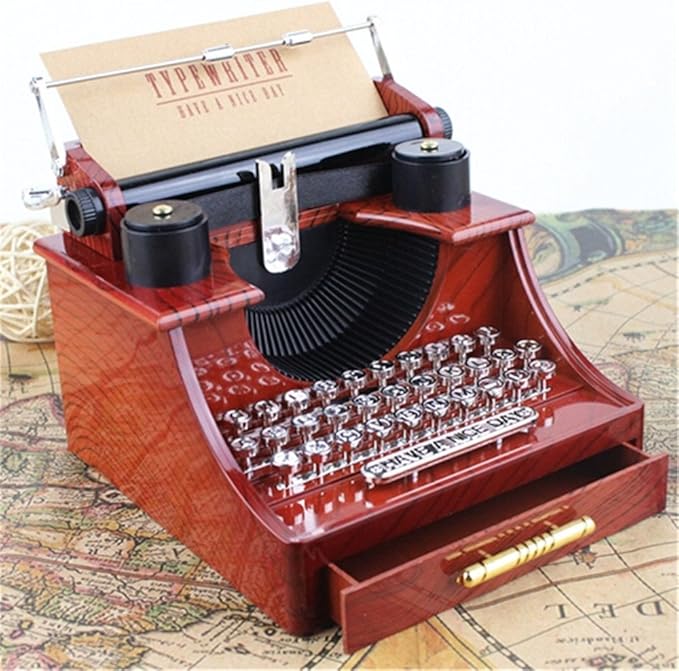 Zewik Vintage Typewriter Music Box Typing Musicbox for Home
