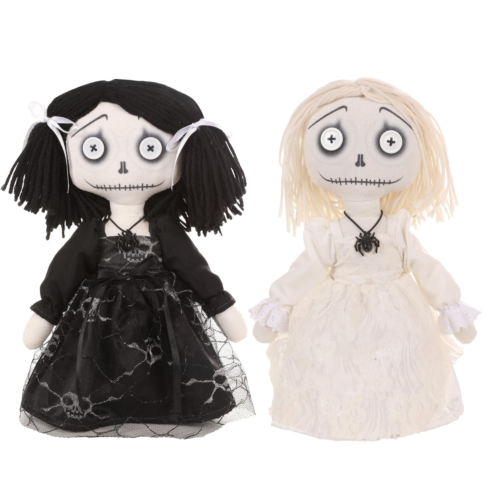Creepy Gothic Girls Doll Creepy Plush Haunted Stuffed Toy Gothic Poseable Halloween Party Props Gifts for Fans (12" Creepy Dolls)