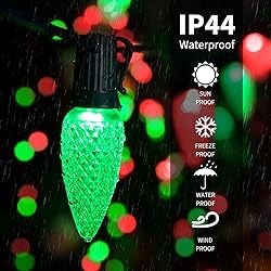Brightown C9 Christmas String Lights, Red and Green