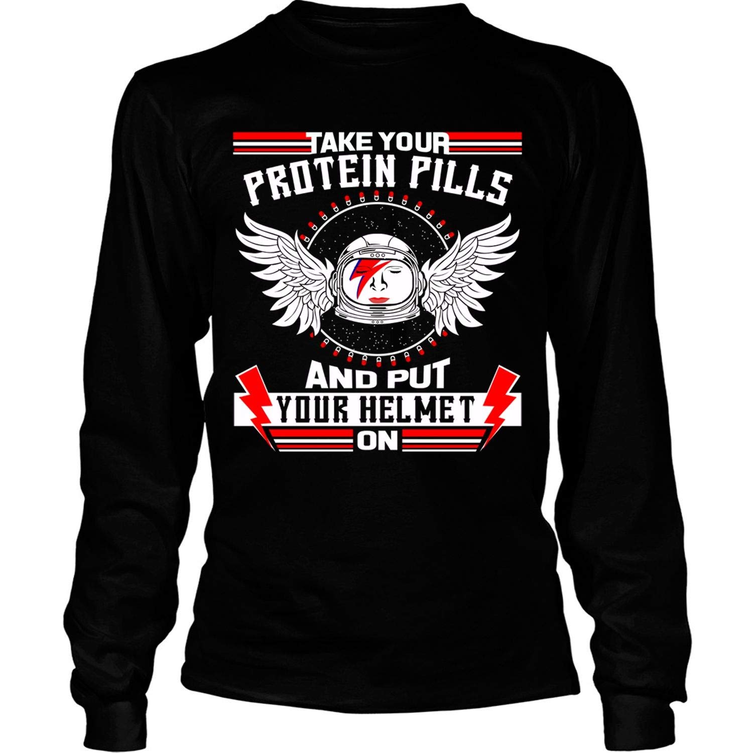 Take Your Protein Pills And Put Your Helmet On T Shirt Cool David Bowie T Shirt Long Sleev Kitilan Take Your Protein Pills And Put Your Helmet On T Shirt Cool David Bowie T Shirt Long Sleev Kitilan