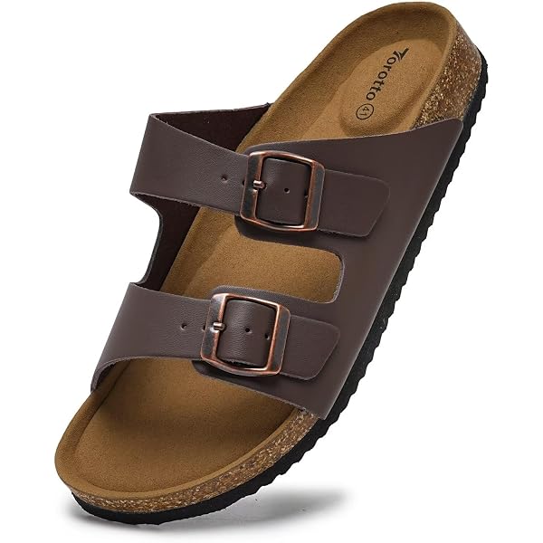 Naboly Mens Brown Leather Buckle Strap Comfort Open Toe Sandals Size 45 naboly Sandals Men s Leather Made in Hebron Iceland | Ubuy main image 4