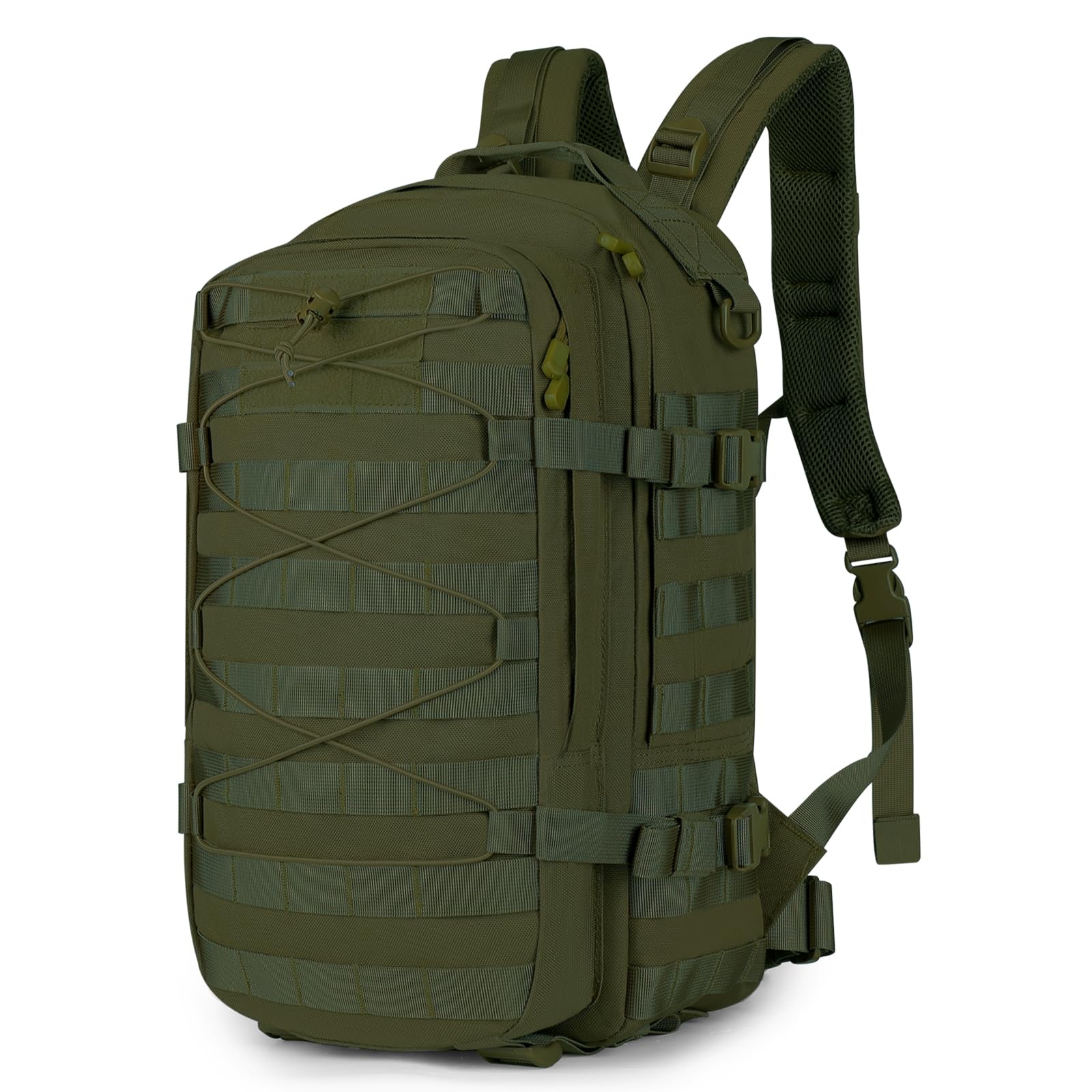 HUNTVP Military Backpack, 20L Tactical Rucksack Small Work Bag Molle Daypack Assault Army Motorcycle Backpacks for Men Women Camping Cycling School Travel Hiking Trekking Hunting (20l-Army Green)