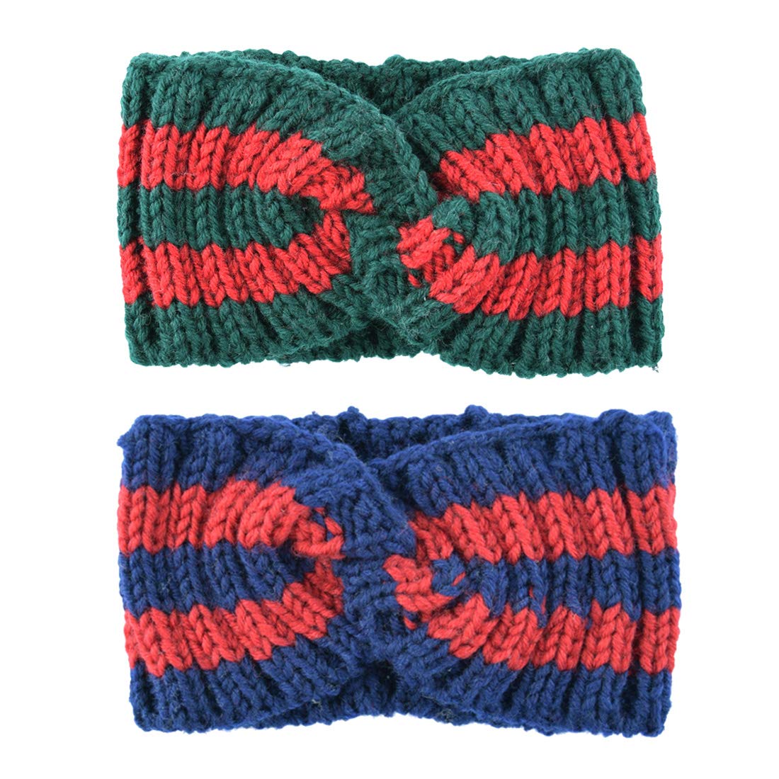 Chunky Knit Headbands Braided Winter Headbands Ear Warmers Crochet Head Wraps for Women Girls (B)