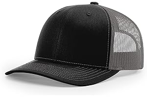 B WEAR SPORTSWEAR RICHARDSON Plain 112 Trucker Cap (Charcoal/Black)