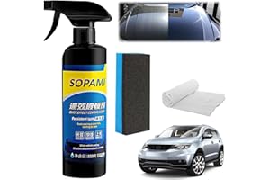 BOTUAOU Sopami Car Coating Spray,Sopami Oil Film Emulsion Glass Cleaner,Sopami Quick Effect Coating Agent,Sopami Coating Agent Spray,Sopami Spray Wax Polish for Car Scratches(1PC+Sponge+Cloth),Waterless Wash