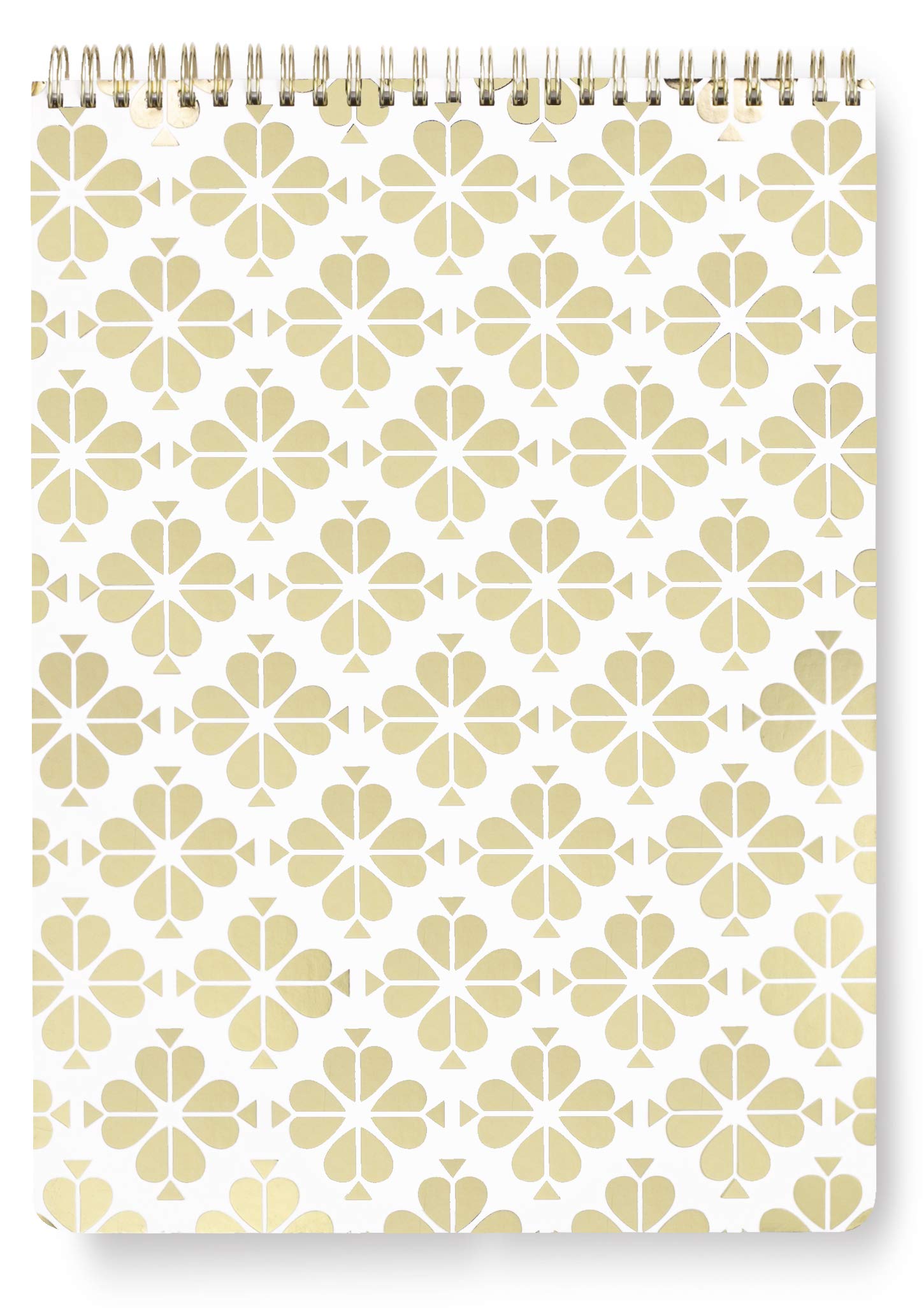 Kate Spade New York Large Top Spiral Notebook with 160 Lined Pages, Gold Spade Floral