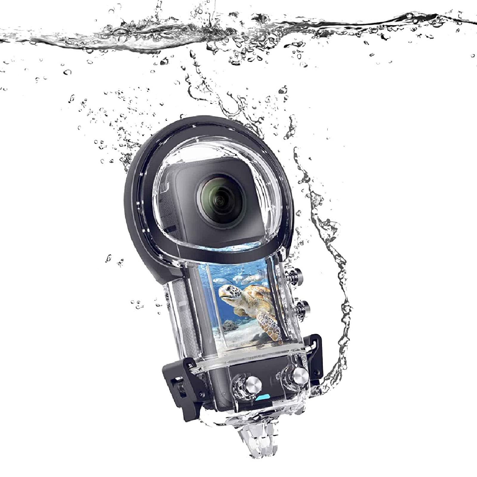 Underwater Dive Case for 360 X3 Action Camera, 50m/164ft IPX8 Waterproof Housing Camera Underwater Protective Shell with Bracket Mount Kit, for ONE X3 Accessories
