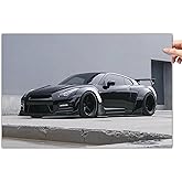 Jdm Car White Wall Black R35 Cool Poster Canvas Wall Art Posters & Prints Paintings Wall Decor for Bedroom Living Room Decor for Mens Women 12x18inch(30x45cm)