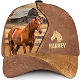 HIGOTIT Personalized Trucker Cap, Baseball Cap for Men Women, Horse Lovers Gift