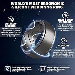 Egnaro Men's Silicone Rings 10mm Wide 2.5mm