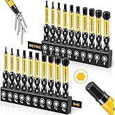 vuvoeni 20PCS Impact Hex Head Allen Wrench Drill Bit Set (Metric & SAE), 2 in Long Allen Bits Magnetism, 1/4'' Hex-Shank S2 S