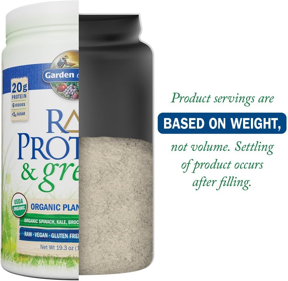 Garden of Life Raw Protein & Greens Vanilla, Vegan Protein Powder for Women and Men, Juiced Greens and 20g Raw Organic Plant Protein Plus Probiotics & Enzymes, Gluten-Free Low Carb Shake, 20 Servings: Health & Personal Care