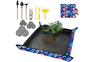 AKSIQEE Repotting Mat for Plant Transplanting and Mess Control 29.5"x 29.5" Oxford Fabric Waterproof Potting Mat Foldable Indoor Plant Mat Portable Gardening Mat Potting Tray Unique Gifts for Plant Lovers