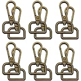 12Pcs 3/4" Inside Diameter D Ring Swivel Lobster Clasp for Crafts,Metal Swivel Snap Keychain Hook Swivels Clasps Claw Lobster Clasps Keychain Clips for Keychains Lanyard,Jewelry(Antique Bronze)