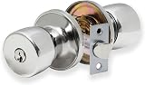 XFORT Tulip Entrance Knob Set Polished Chrome Lock for Internal Doors