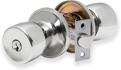 XFORT Tulip Entrance Knob Set Polished Chrome Lock for Internal Doors