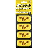 Mixed Fuel Only Sticker, 2 Cycle Labels for Outdoor Fuel Power Equipment - Weather Proof, Extreme Stick, Commercial Grade Labels by Fuel Stickers - USA Made (2x1 inch), 4 Labels