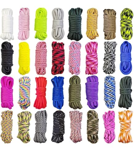 Corde De Parachute 60 M, 12 Couleurs - Kit DIY Polyester 4 Mm, 550 Lb Pour Bracelets Et Créations