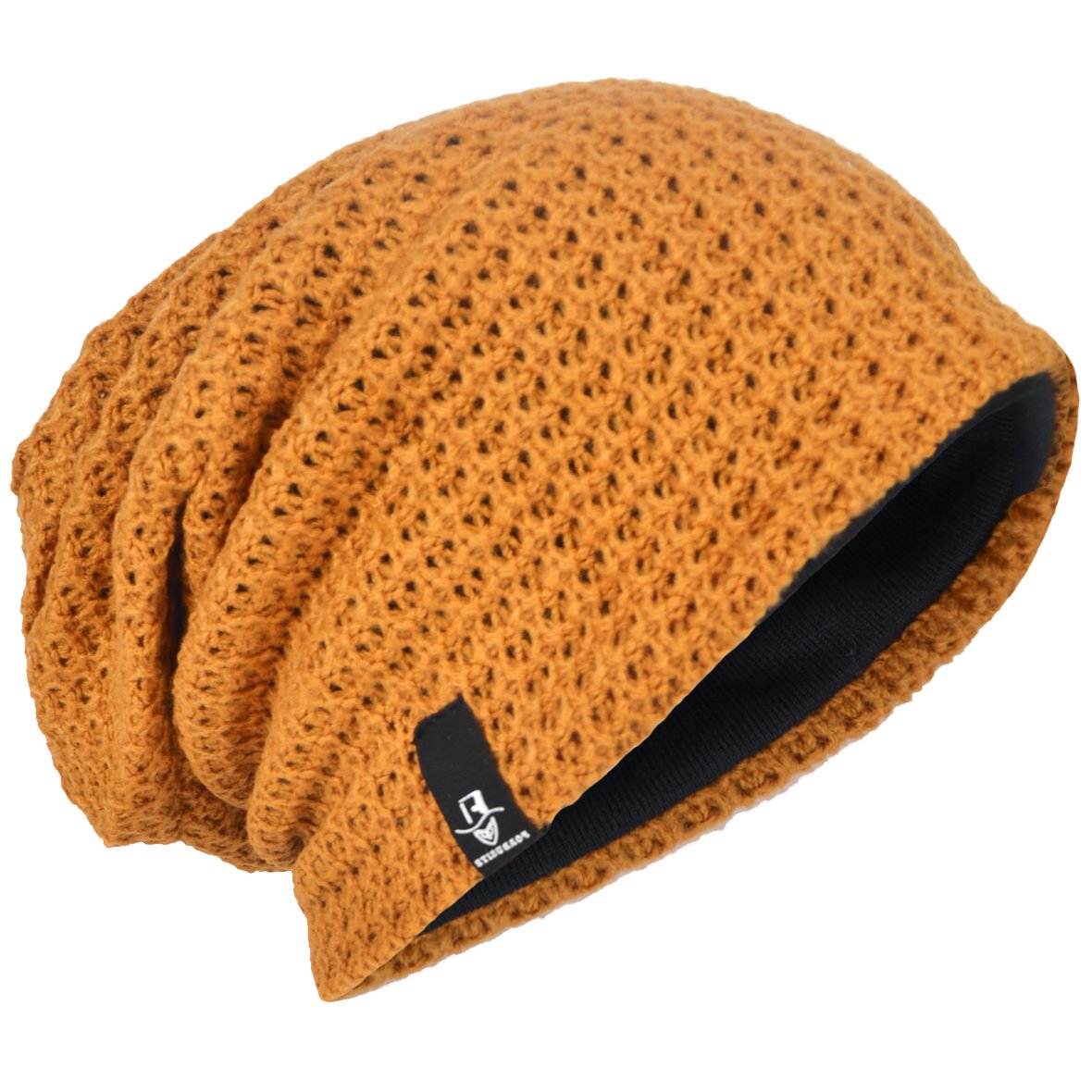 Men Oversize Beanie Slouch Skull Knit Large Baggy Cap Ski Hat B08 (Ginger)