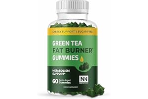 Green Tea Fat Burner Gummies for Weight Loss | Metabolism Boost & Appetite Suppressant with Green Coffee Bean Extract & Garci