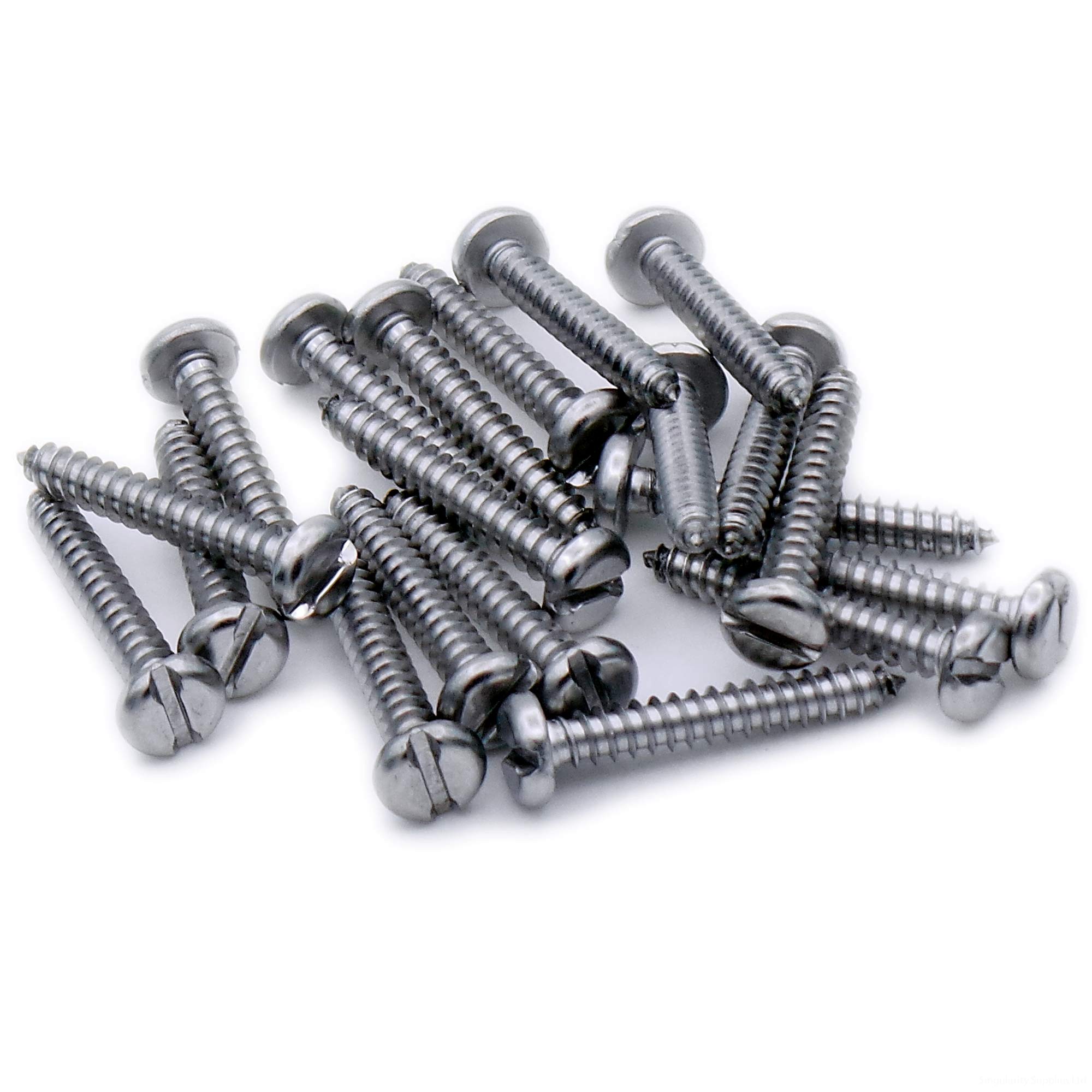 No.12 x 0.875 (5.5mm x 22mm) Slot Pan Self-Tapping Screw - Stainless Steel (A2) (Pack of 20)