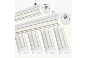 Skymoatled T12 4FT LED Shop Light Garage Lights,65W 5000K 10400LM Daylight Color,Hanging/Surface Mount,Super Bright,Plug and Play,Linkable Commercial Bay Lighting for Warehouse Workshop Basement,6Pack