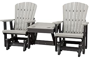 American Furniture Classics Double Center Table Glider, Light Gray