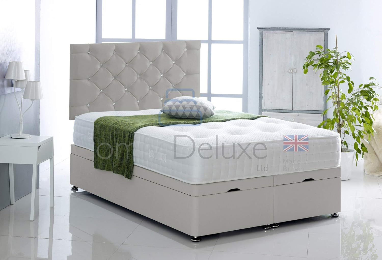 Faux Leather Ottoman Side Lift Bed Base with HEADBOARD ONLY by Comfy