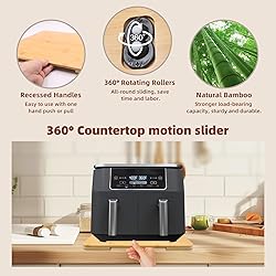 360° Rolling Tray Bamboo Appliance Slider for