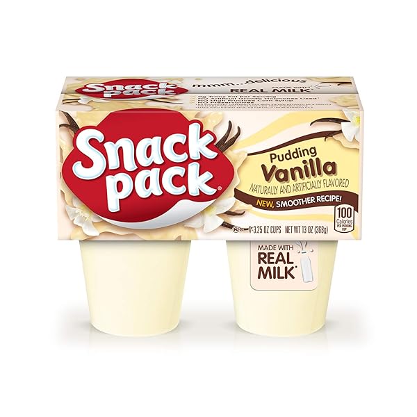 SNACK PACK VANILLA FLAVORED PUDDING, 4 COUNT PUDDING CUPS