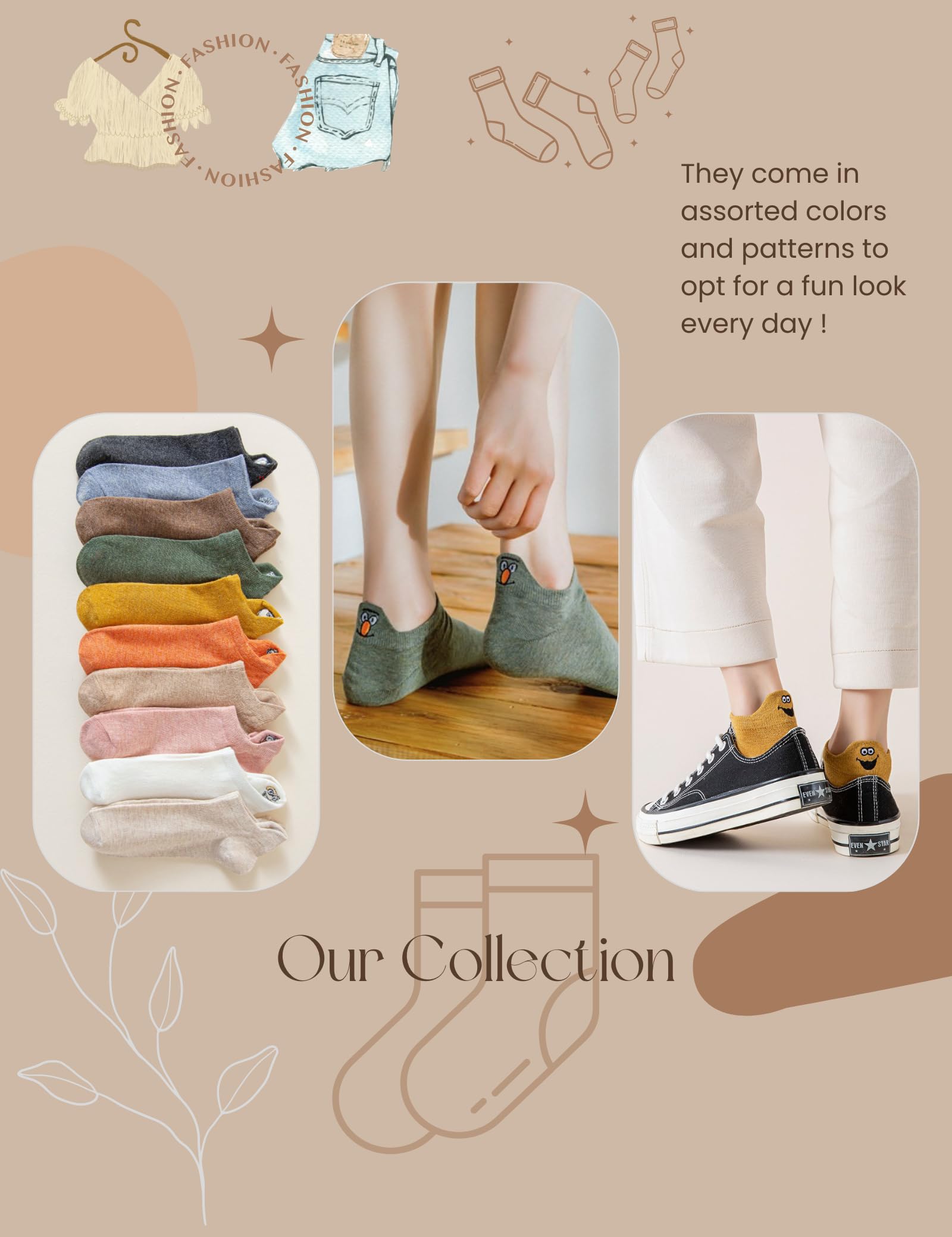 Sporzin Sneaker Socken Damen 39-42 Socken Damen 35-38 Gute Laune Socken 5