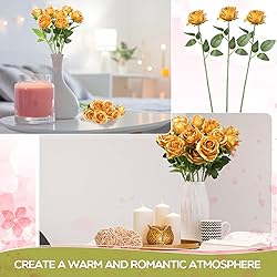 50 Pcs Artificial Rose Flower Realistic Silk Roses