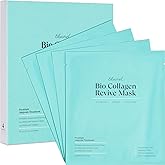 Ebanel Bio Collagen Face Mask, 4-Pack Hydrating Face Masks with 7 Peptides, Hyaluronic Acid, Niacinamide, Centella, Rose Water, Ceramide, and B5, Glass Skin Tightening and Lifting Korean Sheet Masks