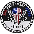 2ND Amendment Badge Rated Car Emblem, 4 x 4 3D Metal Car Badge Decals Stickers Round Emblem Decals, Universal Exterior Decorations Accessories Emblems Badge for Jeep Wrangler Vehicles Truck SUV RV