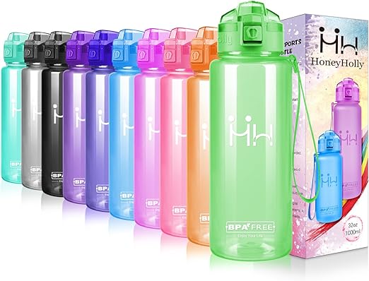 Honeyholly Sport Trinkflasche 500ml 750ml 1000ml Bpa Frei Ideale Sportflasche Tritan Plastik Wasserflasche Flip Top Offnet Sich Mit 1 Click Amazon De Sport Freizeit