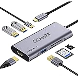 USB C Hub HDMI Adapter,QGeeM 7 in 1 Type C Hub to HDMI 4k,3 USB 3.0 Ports,100W Power Delivery,SD/TF Card Readers Compatible w