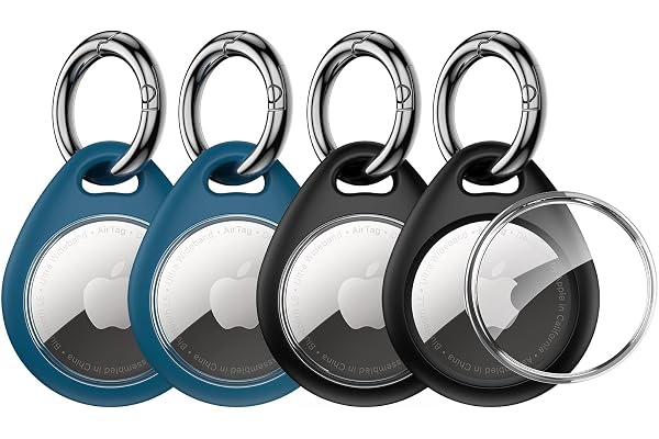 UNBREAKcable Holder for Apple AirTag - 4 Pack [Fit Tightly Design] [Easy to Install] [Hold Air Tag Securely] Waterproof TPU S