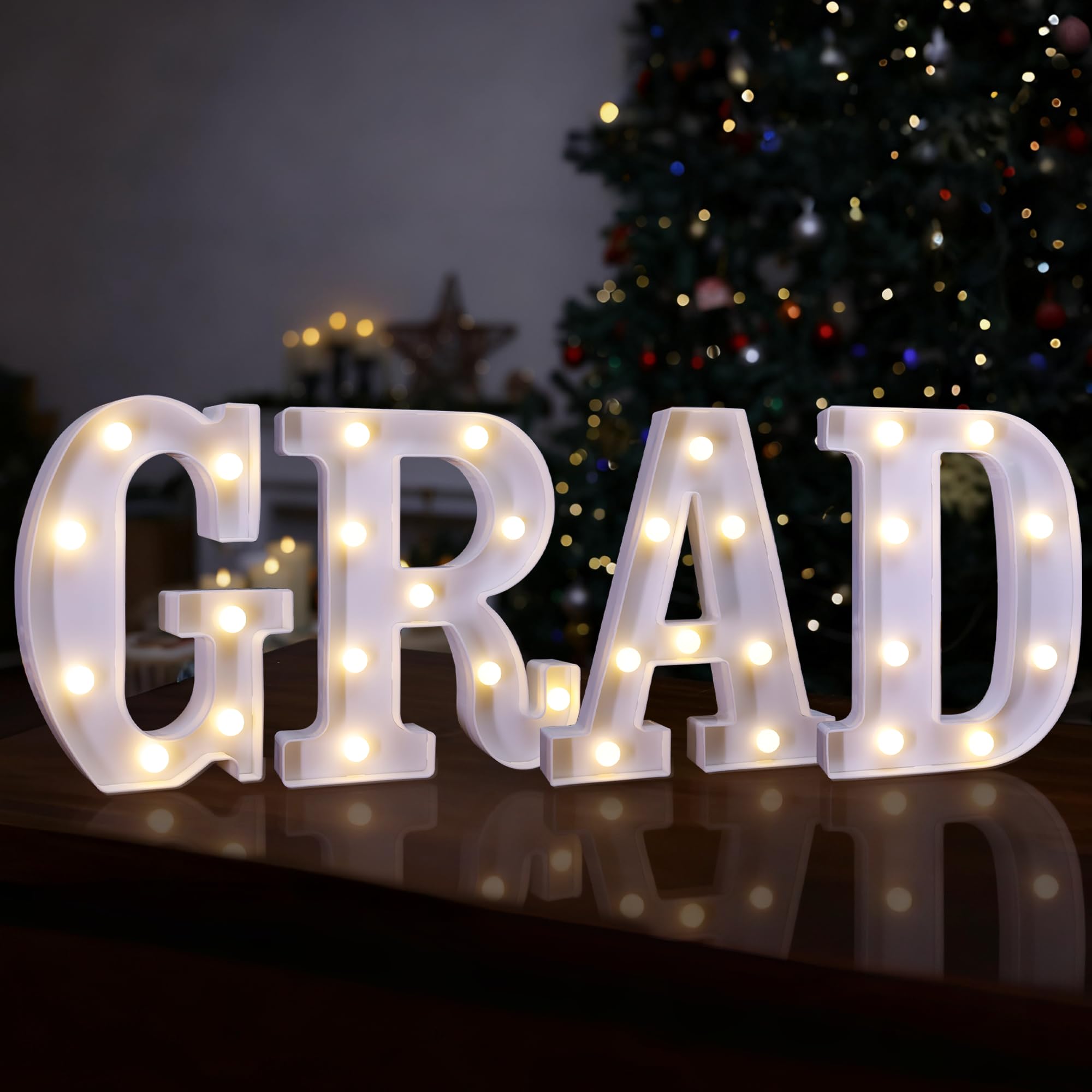 Photo 1 of 2026 Graduation Party Decorations, LED Marquee Light Up Letter Grad Sign, Graduation Centerpieces for Table, Class of 2026 Decorations for College High School, Grad Party Decor Indoor Outdoor