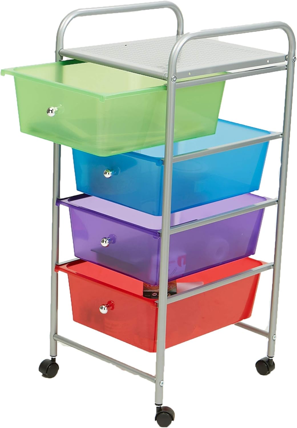 Mind Reader Rolling Storage Cart and Organizer with 4 Plastic Drawers: Home & Kitchen