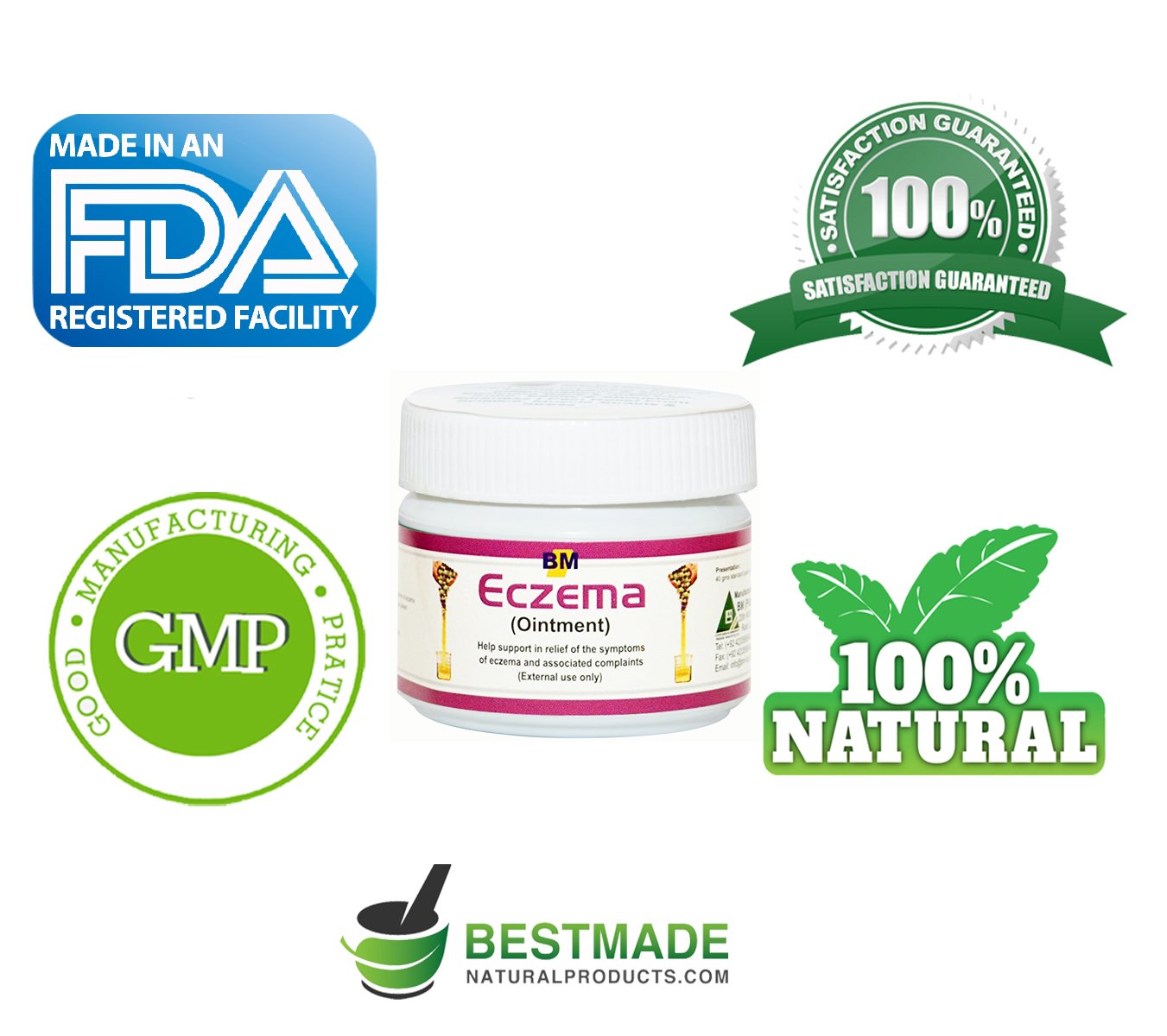 Eczema Ointment, 40gm, a Natural Treatment for Eczema, Psoriasis and Dermatitis, Instant Relief