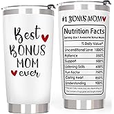 Breezy Valley Bonus Mom Tumbler, Valentine's Day Gifts for Stepmom - Best Bonus Mom Ever Gifts Ideas from Kids Daughter Son Husband, to My Stepmom #1 Cups Coffee Tumbler